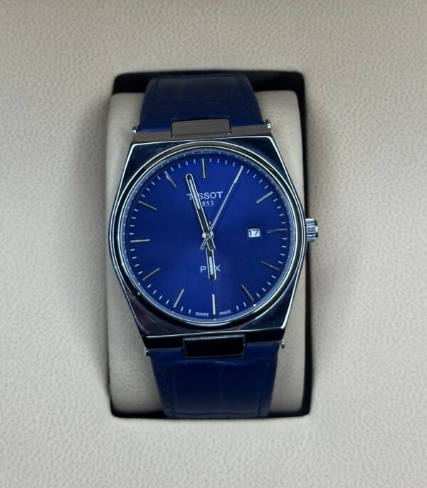 Blue Tissot PRX 1853 LEATHER STRAP