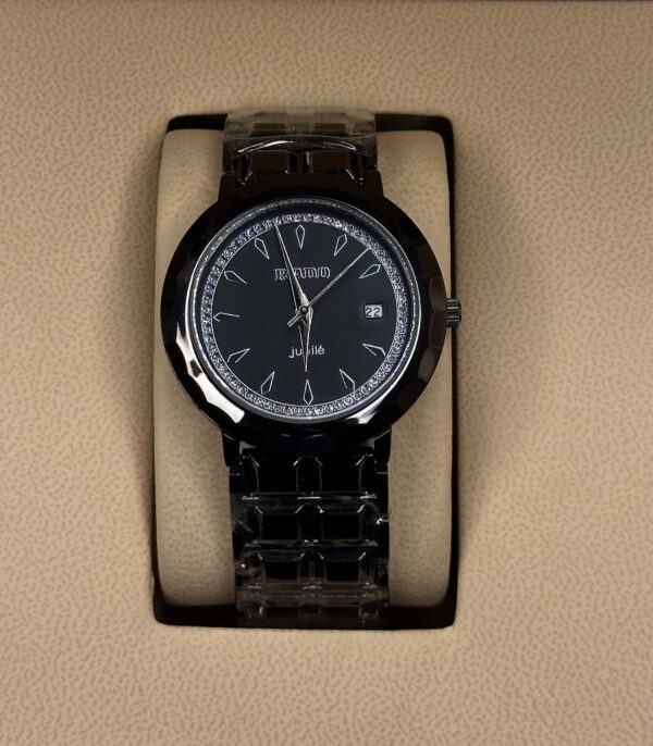 Rado Wrist-watch with Metal Bracelet and Black Dial.
